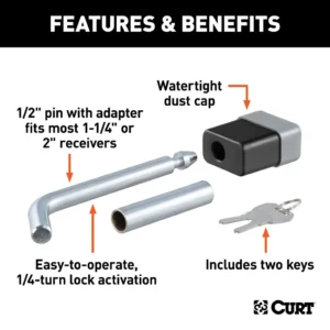 PACKAGED - 1/2" X 3" BENT PIN LOCK W/ 5/8" SLEEVE